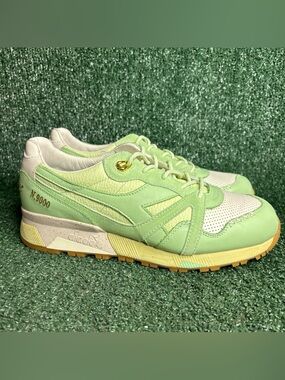 NEW diadora N9000 Ice Cream X Feature Perforated Lace Up Mens Green Shoes 9.5
